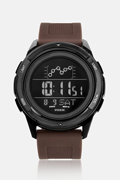 RBX Men RB5446M Silicone Digital Watch 45mm, Brown