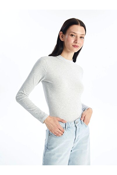 LC Waikiki بدلة نسائية طويلة الأكمام ذات ياقة مستقيمة باللون الرمادي من LCW