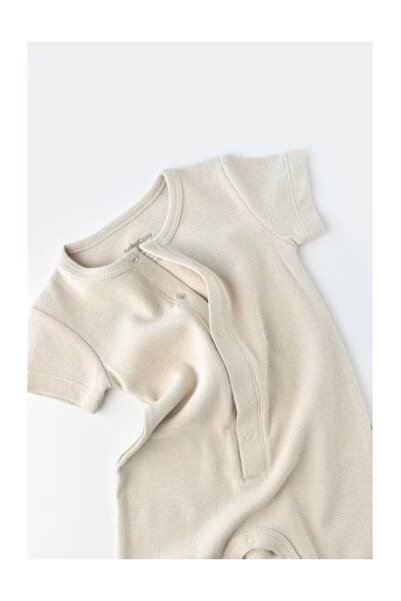 BabyCosy Short Pants Romper - 100% Cotton - Stone