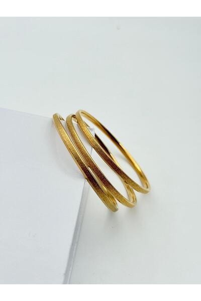 miyle Çelik Kalın Simli Oluklu Ajda Bilezik 6.8 Boy (3'lü satılmaktadır) // K...