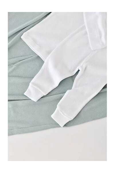 BabyCosy Set 3 pieces: long sleeve blouse, long pants and hat made of cotton and modal - White, BabyC