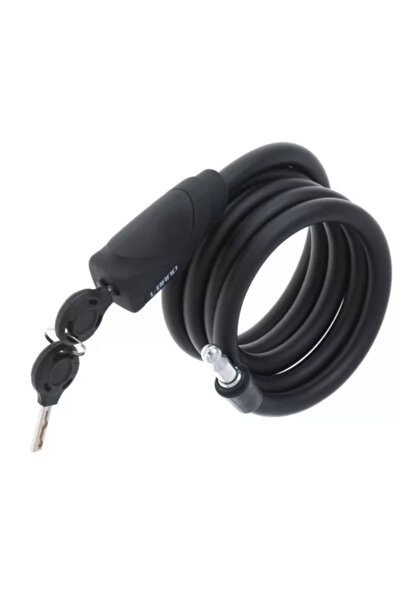Avex Antitheft Bicycle Lock, Spiral Lock with Key, Length 150 cm, Black