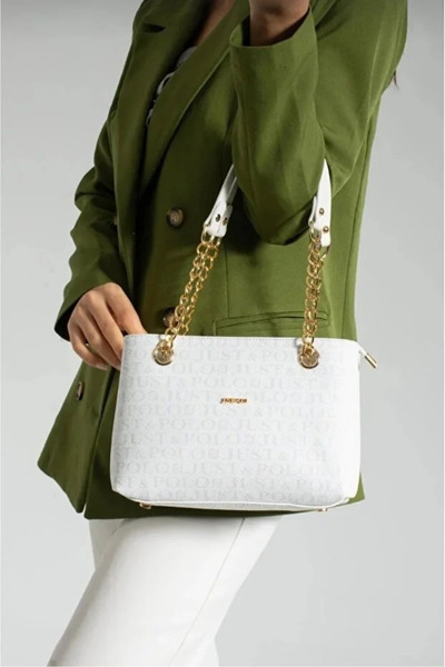 Just Polo Original Women's 3-Compartment Chain Detailed Adjustable Strap Luxu...