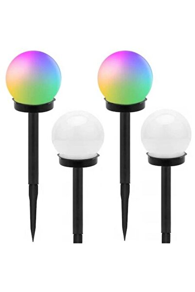 AB HOMES Set 4 lămpi solare LED RGB pentru exterior cu senzori de crepuscul, ...