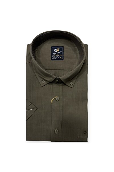 Sadık Collection Two Hands Чоловіча класична сорочка з коротким рукавом, одним кишенею, з льону 0209