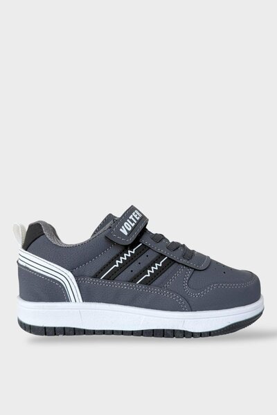 Liger Children's Lace-Up Velcro Kids' Sports Shoes Smoke - Black