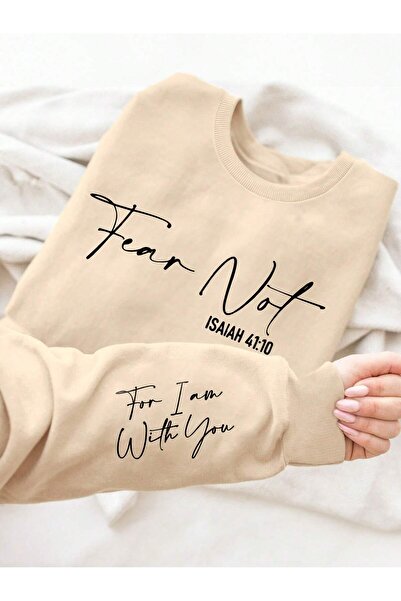 Deocept Φούτερ Unisex Fear Not με τύπωμα oversized με λαιμόκοψη