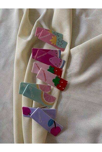 STEELSPARK Fruit Patterned 5 Pairs of Snap Button Girls' Buckle Set