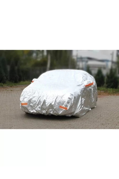 AMIO Autoplachta pro automobily, stříbrná barva, velikost XL (530 x 180 x 120 cm)