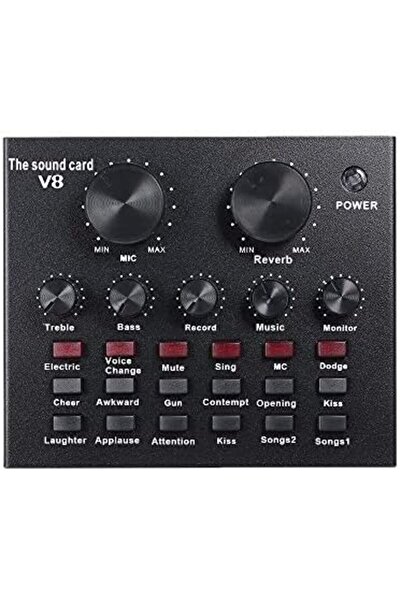SKEIDO V8 Multifunctional Live Sound Card USB Audio Interface Intelligent Volume Adjustable Audio Mi