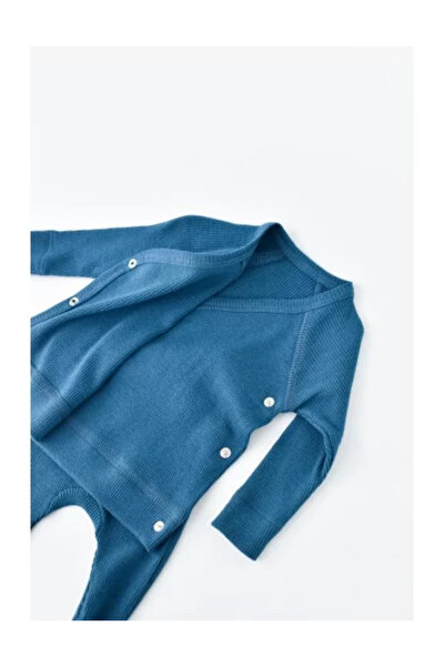 BabyCosy Set 4 pieces: blouse, pants, cap, and gloves made from cotton and modal - Navy,