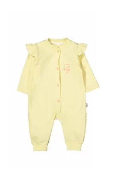 BabyCosy Salopeta cu maneca lunga si pantaloni lungi din bumbac si modal - Ecru