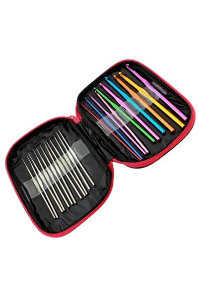 Avex Sada 50 dielikov na háčkovanie v koženom puzdre, perfektný darček pre nadšencov háčkovania alebo vyšívania.