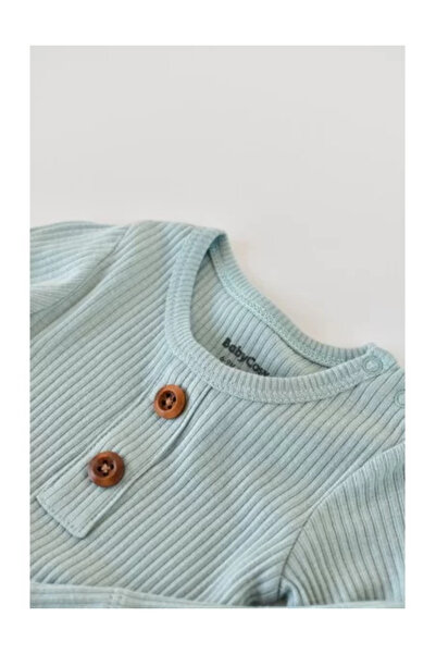 BabyCosy Long-sleeve romper with cotton and modal - Mint