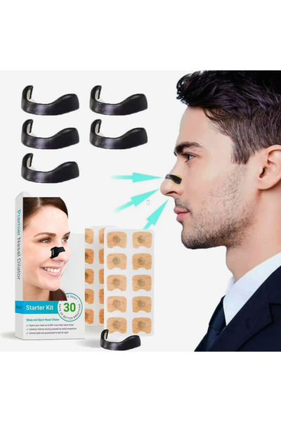 NeoHGS Benzi nazale, 4 benzi magnetice nazale de diferite dimensiuni, cu clemă magnetică, aplicator, 30 de plasturi