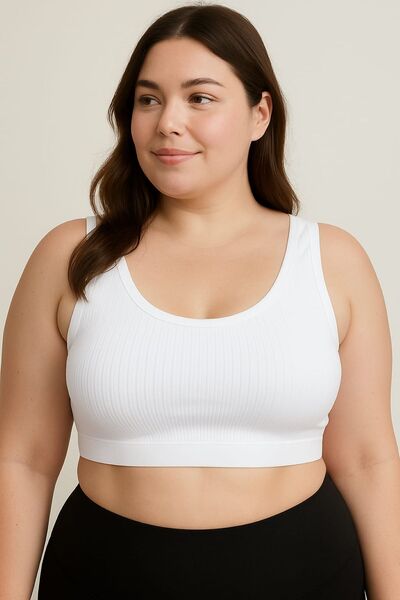 enmodaiçgiyim Beyaz Büyük Beden %100 Pamuk Fitilli Kumaş Kadın Büstiyer–Yumuş...