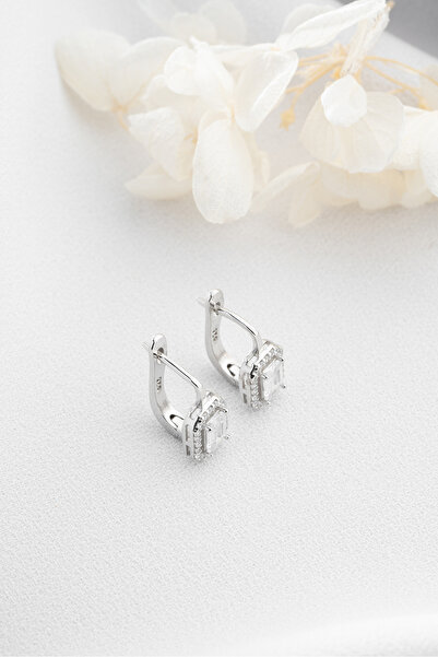 SAKLI TAKI 925 Ayar Gümüş Baget Taşlı Küpe