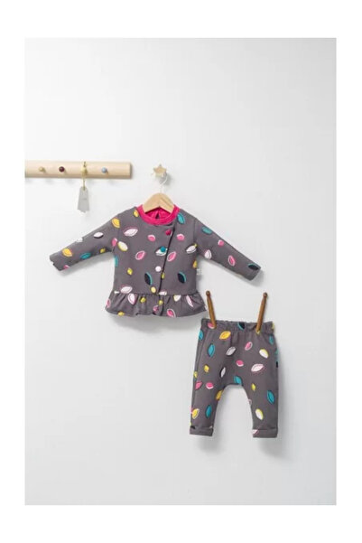 Tongs Baby Set 2 pieces with frilled blouse and pants for girls - Colorful autumn
