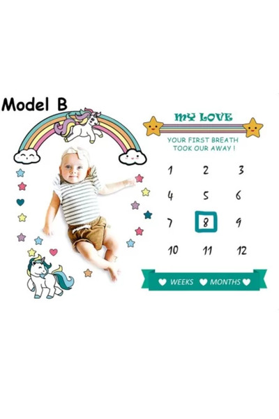 drool Pătură de pluș Milestone pentru fotografii memorabile Rainbow Model B