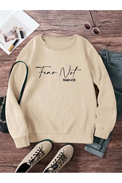 Deocept Φούτερ Unisex Fear Not με τύπωμα oversized με λαιμόκοψη