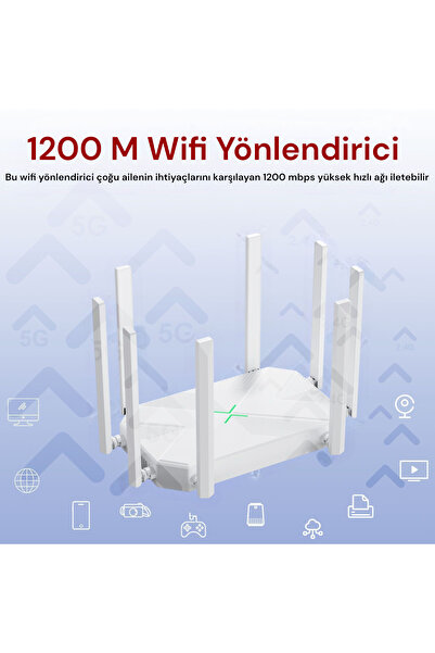 Dembastore UMT6 AC1200 Mbps Wifi Güçlendirici Router