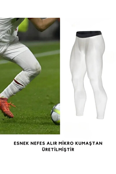 CAZZ SPORTS Profesyonel Beyaz Futbolcu Taytı İçliği-Profesyonel Spor Taytı-Ko...