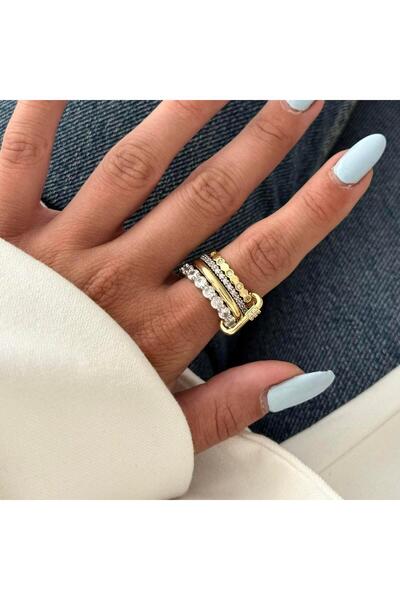 neslyaccessories 14K Gold Çoklu Spinelli Yüzük