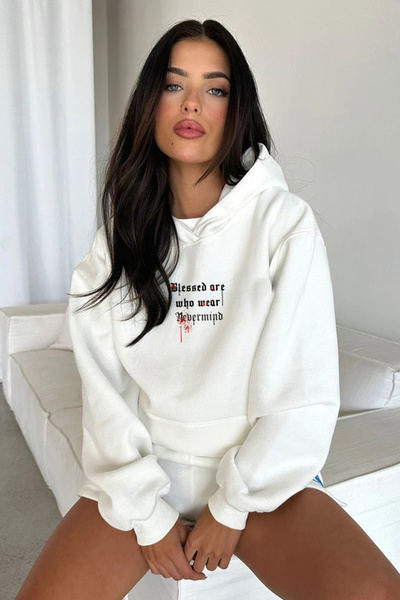 NEVERMIND Unisex oversized Hoodie - Φούτερ με σχέδιο Blessed