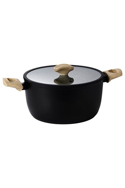 IKEA HUSKNUT Pot with lid, non-stick coating black, 4.7 l