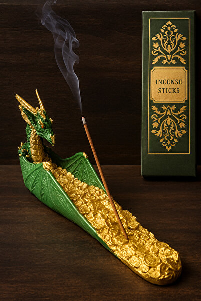 gotikshop Ejderha Dragon Tütsülük Başarı Bolluk Bereket Otantik Çubuk Tütsü Tutacağı