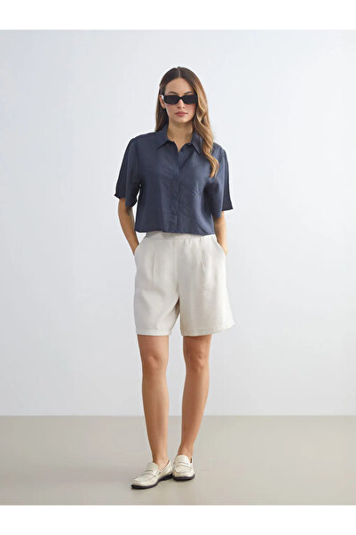 LC Waikiki Women's Pleated Shorts with Elastic Waist