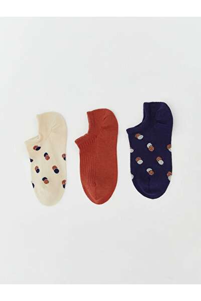 LC Waikiki Printed Women's Sneaker Socks 3-Piece