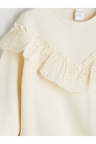 LC Waikiki Λαμπερές επιλογές από το Shining Store |   Φούτερ για κορίτσια με μακρυμάνικο κέντημα με λαιμόκοψη