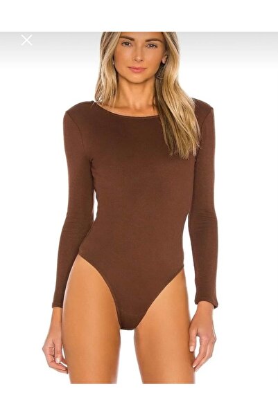 Nsb Tasarım Дамска кафява рокля без гръб