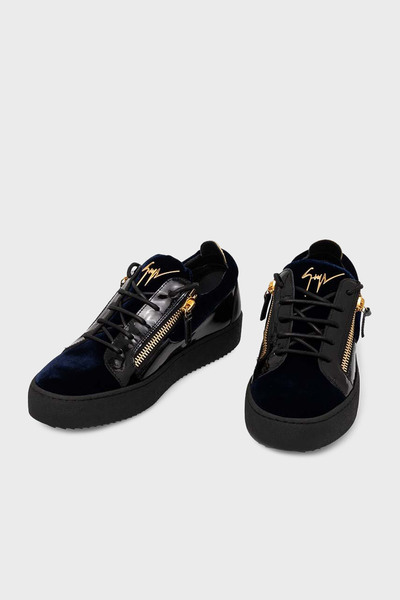 Giuseppe zanotti Patent Leather and Suede Detailed Sneaker Shoes Men's Shoes Ru00092