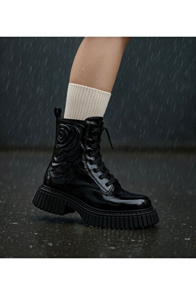 JOJO KIDS Детски ботуши от естествена кожа, ботуши с връзки и цип, водоустойчиви ботуши, ботуши с напълно топла подплата