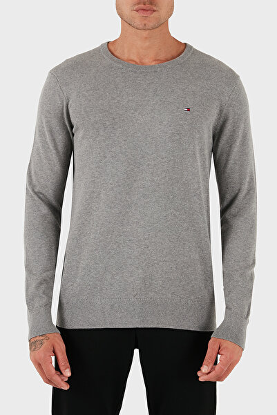 Tommy Hilfiger % 100 Pamuk Regular Fit Bisiklet Yaka Logolu Kazak Erkek KAZAK MW0MW14748 P91