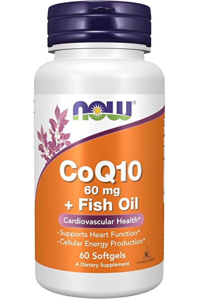 Genel Markalar Foods CoQ10 60 mg with Omega 3 Fish Oil Ubikinon 60 Softgels