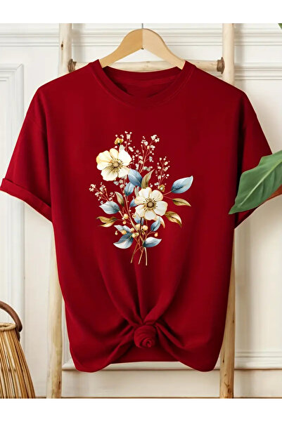 l'eivor Flower & Bud Printed Women's Cotton T-Shirt