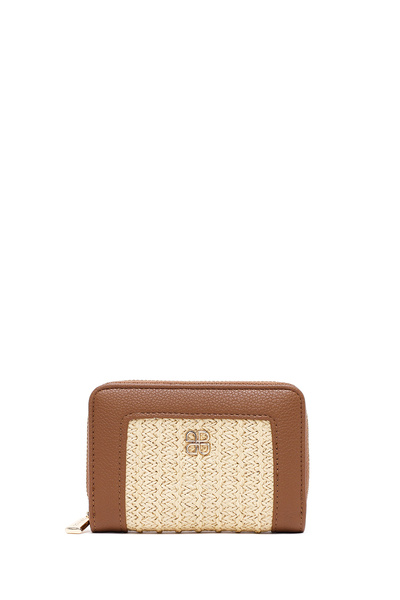 Derimod Women's Tan Braided Wallet 000A2D563414