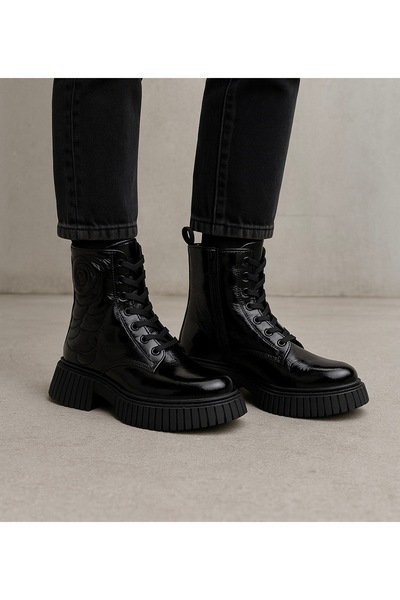 JOJO KIDS Γνήσιες δερμάτινες μπότες για κορίτσια, μπότες με κορδόνια με φερμουάρ, αδιάβροχες μπότες, εσωτερικά ζεστά μποτάκια με πλήρη επένδυση