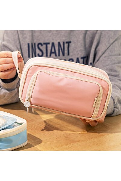 Fillikutum Kawaii Kalem Kutusu Büyük Boy Büyük Kapasiteli Çok Yönlü Kalem Çantası Çift Kat Kalemlik