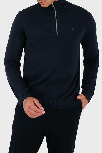 Tommy Jeans Pamuklu Slim Fit Yarım Fermuarlı Dik Yaka Kazak Erkek KAZAK DM0DM...