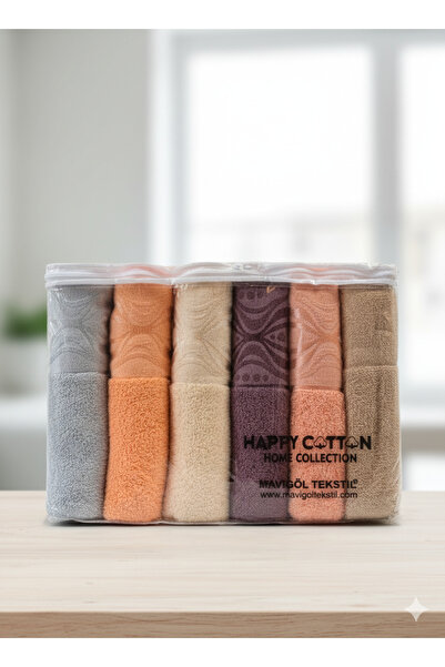 HAPPY COTTON 6 Pieces 100% Organic Cotton 1St Quality 50X90 Bath Towel, Hand ...