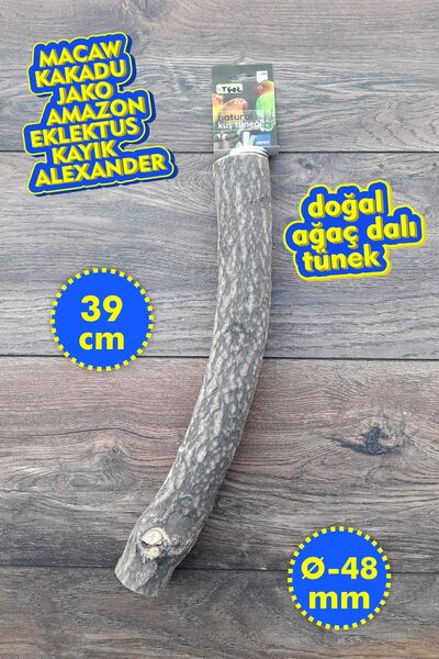 Vixpet Venty Natural Parrot Perch 39 cm |   Macaw, Cockatoo, Kakapo, Amazon, Eclectus, Kayak, Alexander - T402