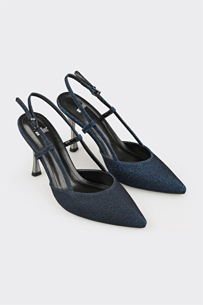 Elle Shoes Lacivert Kadın Topuklu Ayakkabı
