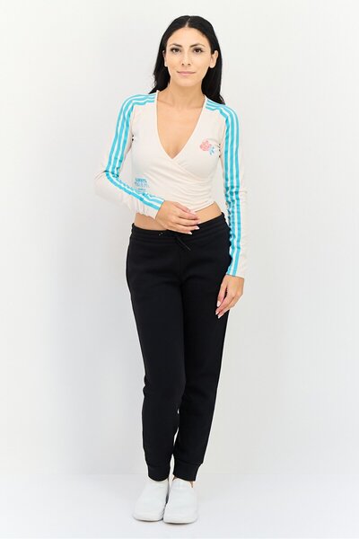 adidas Women Sportswear Fit Long Sleeve Training Top, Cream