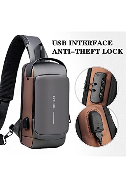Generic Anti-Theft Shoulder Bag with USB Charging, High Capacity, Waterproof