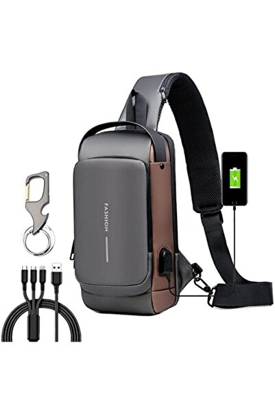 Generic Anti-Theft Shoulder Bag with USB Charging, High Capacity, Waterproof
