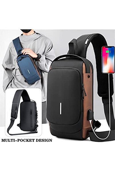 Generic Anti-Theft Shoulder Bag with USB Charging, High Capacity, Waterproof